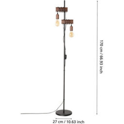 Loops 2 Pack Stylish Modern Design Antique Brown And Black Floor Lamp For Indoor Use - thumbnail 5