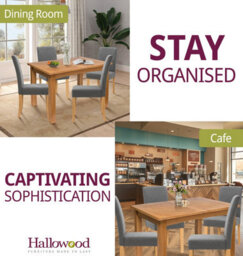 Hallowood Furniture Camberley Oak Butterfly Extending Dining Table With 4 Straight Back Fabric Chairs In Grey - thumbnail 6