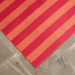 Ohs Stripes Print Outdoor Garden Rug Waterproof Area Floor Mat - thumbnail 2