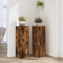 Walplus Plant Stand 2Pcs Smoked Oak 25X25X80 Cm Engineered Wood - thumbnail 1