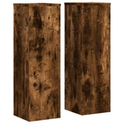 Walplus Plant Stand 2Pcs Smoked Oak 25X25X80 Cm Engineered Wood - thumbnail 2