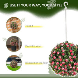 Set Of 2 Artificial Plant Topiary Rose Balls - thumbnail 3