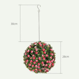 Set Of 2 Artificial Plant Topiary Rose Balls - thumbnail 2