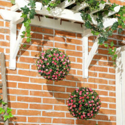 Set Of 2 Artificial Plant Topiary Rose Balls - thumbnail 5