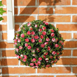 Set Of 2 Artificial Plant Topiary Rose Balls - thumbnail 4