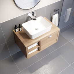 Affine Bathroom Wall Hung Vanity Unit Sink Cabinet Wash Basin Sink Storage Drawer 800mm - thumbnail 3