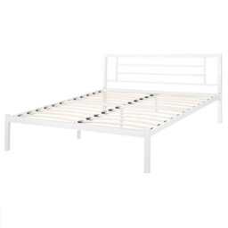 Beliani Bed Metal Cusset 160 X 200 Cm (Eu King Size) White - thumbnail 5