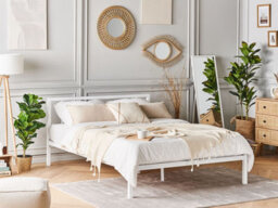 Beliani Bed Metal Cusset 160 X 200 Cm (Eu King Size) White - thumbnail 2