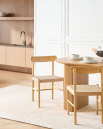 Beliani Set Of 2 Dining Chairs Eagan Wood Light Brown/ Beige - thumbnail 2