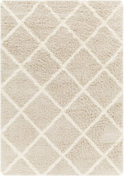 Livabliss Urban Shaggy-Geometric Beige Ivory Cream Soft Plush Pile Living Bedroom Rug 200 X 290 Cm Easy Care, Non Shedding - thumbnail 1