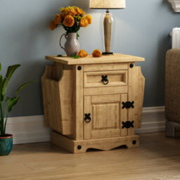 Lassic Vida Designs Corona Magazine Table 1 Drawer 1 Door Solid Pine Coffee Side End Table - thumbnail 1