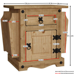 Lassic Vida Designs Corona Magazine Table 1 Drawer 1 Door Solid Pine Coffee Side End Table - thumbnail 2