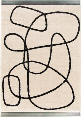GoodHome Chios White Large Rug, (L)230Cm X (W)160Cm - image 1