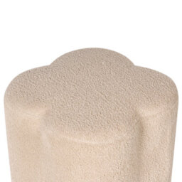 Wyld And Coco Havenly Home Clover-Shaped Beige Boucle Pouffe - Footstool, Small Table, Extra Seat (W41 X D35 X H44Cm) - thumbnail 6