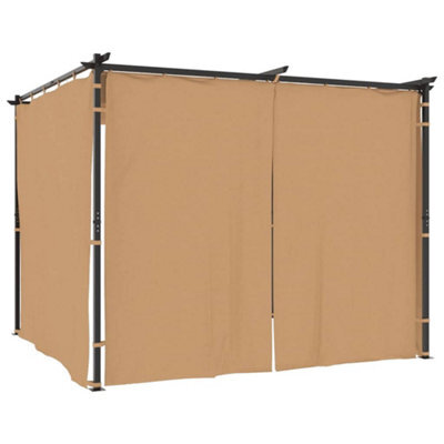 Berkfield Durable Gazebo With Curtains 3X3 M Taupe Steel - image 1