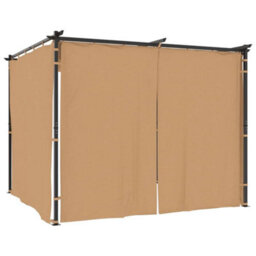 Berkfield Durable Gazebo With Curtains 3X3 M Taupe Steel