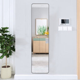 Living And Home Black Freestanding Or Wall Mounted Rectangular Full Length Framed Mirror W 47 X H 157 Cm - thumbnail 3