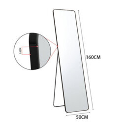 Living And Home Black Freestanding Or Wall Mounted Rectangular Full Length Framed Mirror W 47 X H 157 Cm - thumbnail 7