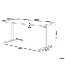 Beliani Electric Adjustable Standing Desk Destin Ii Black 160 Cm 72 Cm - thumbnail 3