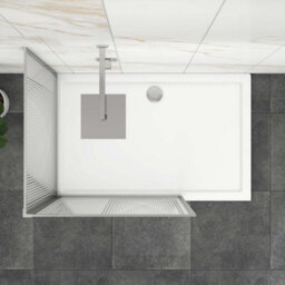 Royal Bathrooms Luxor 2 Sided Walk In Wet Room Fluted Shower Enclosure With 1600 X 800mm Stone Tray & Chrome Frame 8mm Easy Clean Glass - thumbnail 5