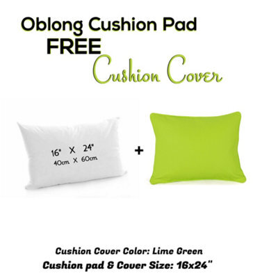 Chilimilii Rectangle/oblong Cushion Pads With Free Cushion Cover 100% Cotton Hollowfiber Filled Home Car Sofa Decor Cushions
