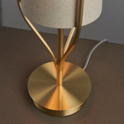 Anson Lighting Cortez Table Light Finished In Satin Brass Plate And Natural Linen Mix Fabric - thumbnail 4