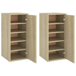 Berkfield Shoe Cabinets 2 Pcs Sonoma Oak 32X35X70 Cm Engineered Wood - thumbnail 2