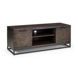 "Julian Bowen Brooklyn 2 Door Tv Stand, Dark Oak, Up To 65"", Internal And External Shelf Storage, Wood, Height: 50 X Width: 135 X Depth: 45Cm" - thumbnail 1