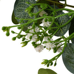 Living And Home 50Cm Artificial White Rose Eucalyptus Wreath Rattan Base Faux Floral Wreath For Front Door - thumbnail 7