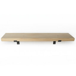 Toolty Rustic Handmade Wall Shelf, Wall Mounted, 150Cm X 17.5Cm Down Design, Primed, Handcrafted Vintage Style - thumbnail 2