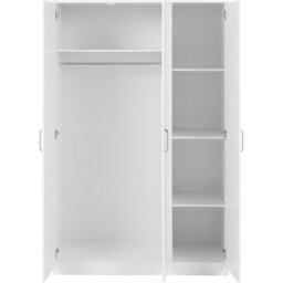 Seconique Dakota 3 Door Wardrobe - White - thumbnail 5