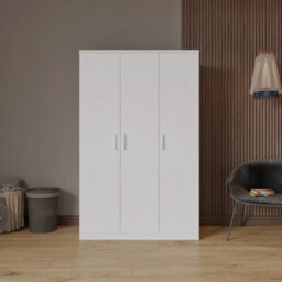 Seconique Dakota 3 Door Wardrobe - White - thumbnail 1