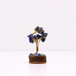 Serenityy Mini Sodalite Gemstone Tree On Wood Base - 15 Stones - 6 Cm Decorative Ornament - thumbnail 2
