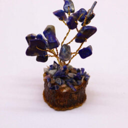 Serenityy Mini Sodalite Gemstone Tree On Wood Base - 15 Stones - 6 Cm Decorative Ornament - thumbnail 6