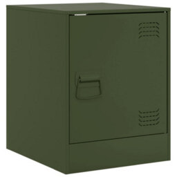 Berkfield Bedside Cabinets 2 Pcs Olive Green 34.5X39X44 Cm Steel - thumbnail 7