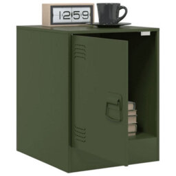 Berkfield Bedside Cabinets 2 Pcs Olive Green 34.5X39X44 Cm Steel - thumbnail 4