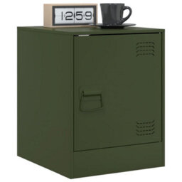 Berkfield Bedside Cabinets 2 Pcs Olive Green 34.5X39X44 Cm Steel - thumbnail 3