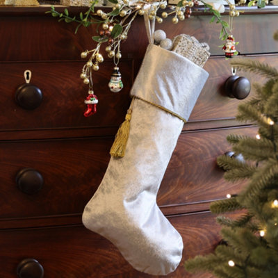 Dibor Silver Kensington Velvet Xmas Gift Decoration Christmas Stocking For Kids - image 1