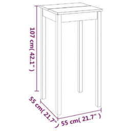 Walplus Bar Table Mdf Black 55X55X107 Cm - thumbnail 5