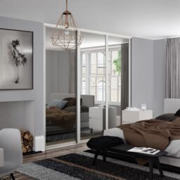 Spacepro Shaker Classic Shaker Mirrored White 3 Door Sliding Wardrobe Door Kit (H)2220mm (W)1680mm - thumbnail 6