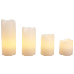 4 X Real Wax Led Pillar Candles - Battery Powered Flameless Flickering Light Home Decoration - One Of Each 5, 7.5, 10 & 13Cm High - thumbnail 2