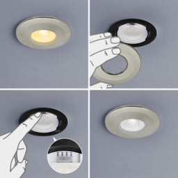 Long Life Lamps Company 8W Led Fire Rated Brushed Chrome Recessed Downlights Dimmable Colour Switching Cct Ip65 Frdlbc8W - thumbnail 8