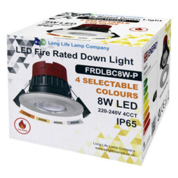 Long Life Lamps Company 8W Led Fire Rated Brushed Chrome Recessed Downlights Dimmable Colour Switching Cct Ip65 Frdlbc8W - thumbnail 9
