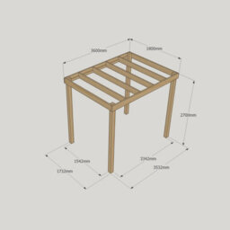 Rutland County Garden Furniture Box Pergola - Wood - L180 X W360 X H270 Cm - Light Green - thumbnail 4