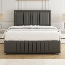 Bsspoke Lily Divan Bed Set In Grey Plush Velvet 24Inch Headboard & Footboard 2 Drawers Same Side & No Mattress In All Sizes - thumbnail 3