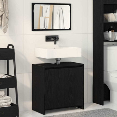 Walplus Bathroom Cabinet Black Oak 60 X 33 X 61 Cm Engineered Wood - image 1