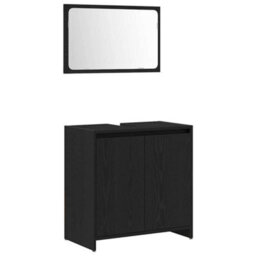 Walplus Bathroom Cabinet Black Oak 60 X 33 X 61 Cm Engineered Wood - thumbnail 2