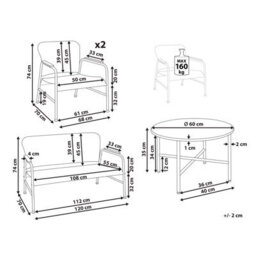 Beliani Garden Lounge Set With Table 4 Seater Ofanto Pe Rattan Natural - thumbnail 3