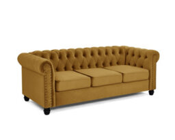 Home Detail Chester 3 Seater Sofa, Gold Velvet - thumbnail 2