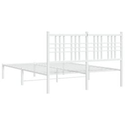 Berkfield Metal Bed Frame Without Mattress With Headboard White 120X190Cm - thumbnail 6